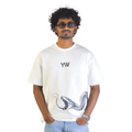 YW Serpent Drift Oversized Unisex Tee White