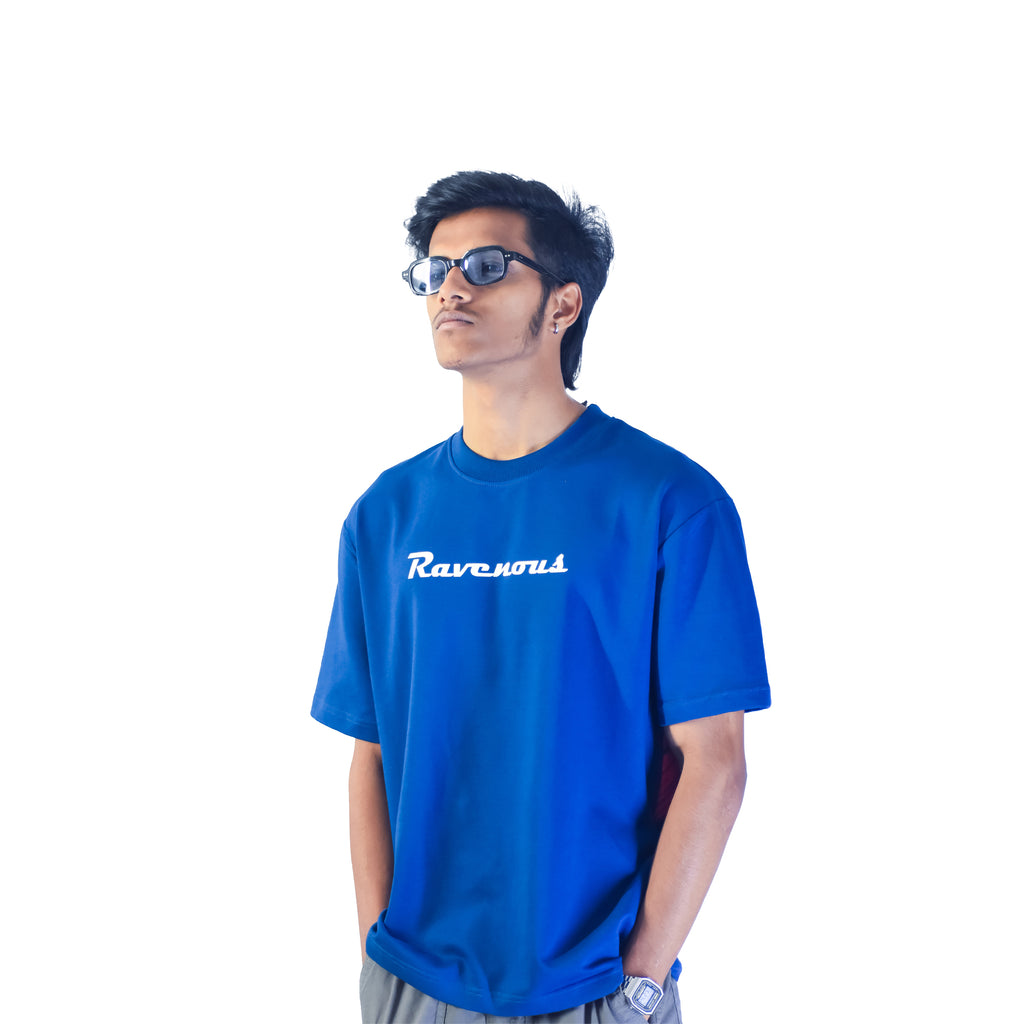 Ravenous Heavyweight Oversized Unisex T-Shirt Navy Blue
